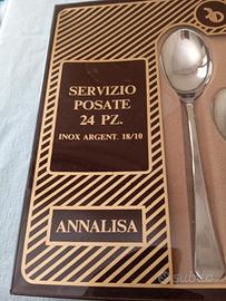 servizio posate inox argentate 24 pz