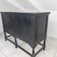 MOBILE 41X103 h76 LEGNO MASSICCIO NERO 2 ANTE