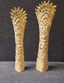 sculture in osso intagliate a mano vintage