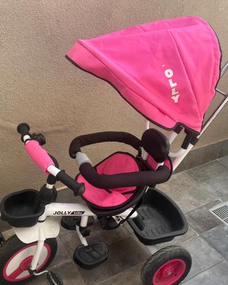 Triciclo in ferro bianco e rosa