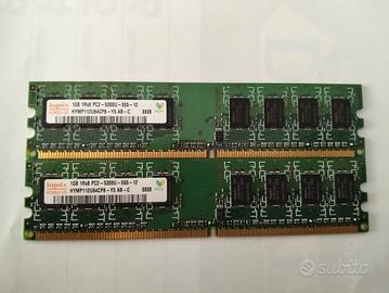 Coppia RAM Hynix 2GB (2x1GB) DDR2 667MHz PC2-5300U
