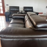 Set divano e poltrone in vera pelle