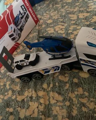 Camion transporter giocattolo police motori