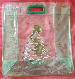 Splendida borsa di plastica rigida stile natalizio