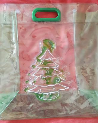 Splendida borsa di plastica rigida stile natalizio