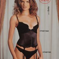 Corsetto Guepiere Evita Liberti nero in pizzo, zip