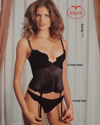 Corsetto Guepiere Evita Liberti nero in pizzo, zip