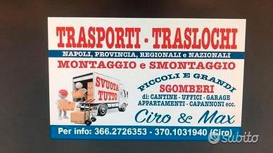 Sgomberi e traslochi svuoto tutto. +Smaltimento