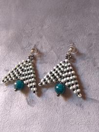 Orecchini Etnici Triangolo Pietre dure naturali