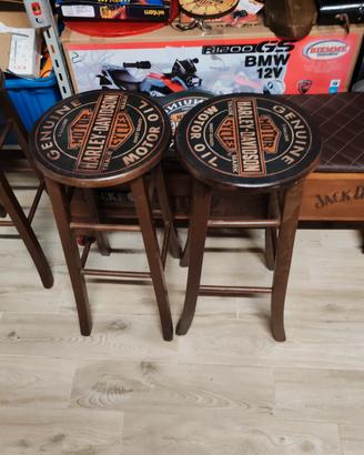 sgabello in legno harley davidson 
