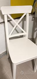 Set 4 sedie ikea bianche in legno