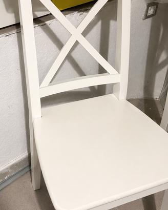 Set 4 sedie ikea bianche in legno