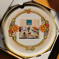 Piatto torta Thun country. Serie girasoli