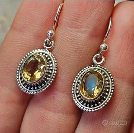 Orecchini in argento 925 e citrino naturale 