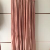 Gonna lunga plissettata rosa antico