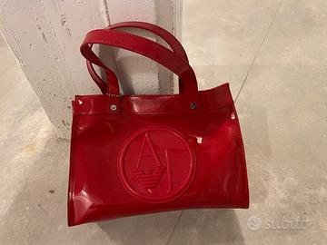 Borsa armani clearance rossa vernice