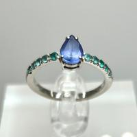 Anello Natural Tanzanite e Paraiba Tourmalina