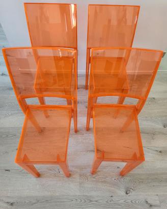 Nr.4 Sedie Le Marie di Kartell arancio