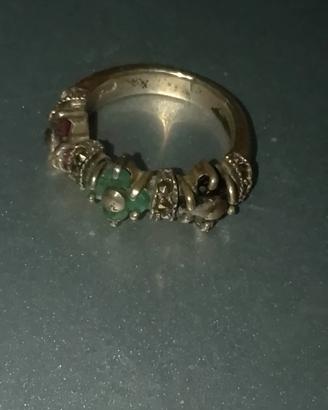 anello con pietre in argento 925