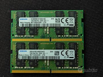 32Gb (2x16Gb) Samsung DDR4 Sodimm 2666Mhz
