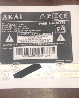 Strisce barre Led tv AKAI Led TV AKTV2401M SAT