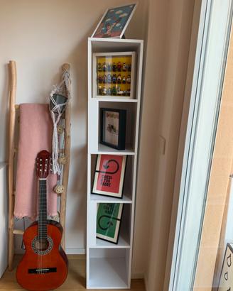 Libreria Verticale 5 Cubi Bianca Stile IKEA