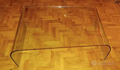 Tavolino cristallo curvato