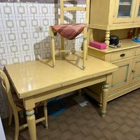 Credenza due ante piu tavolo in legno massello