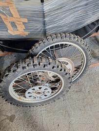 Coppia ruote moto enduro/cross 21” + posteriore