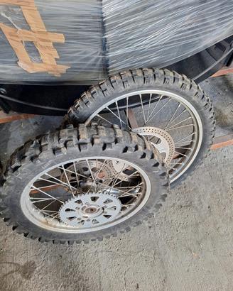 Coppia ruote moto enduro/cross 21” + posteriore