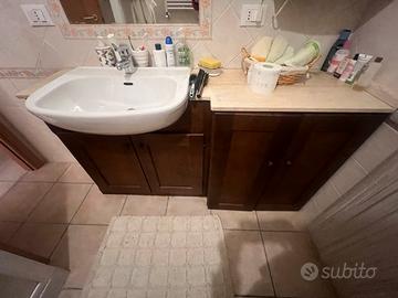 Mobile massello x lavabo + lavatrice a incasso