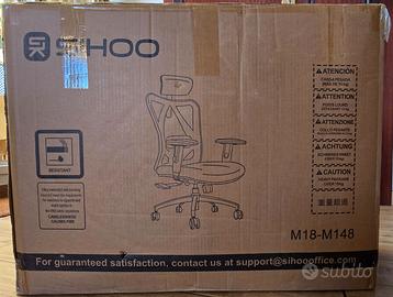 Sedia Ergonomica SIHOO M18-M148 Nera Nuova