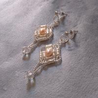 Orecchini Eleganti Perle naturali Cristallo