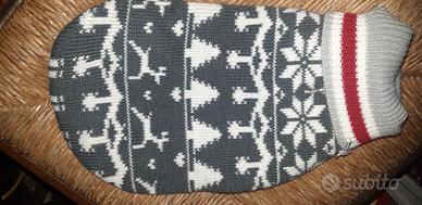 Dolcevita natalizio grigio cm 30 x cani