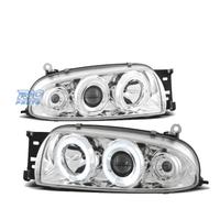 FARI FORD FIESTA MK4 95-99 OCCHI ANGELICI CROMATI