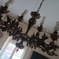 lampadario vintage anni 60/70 ottone massiccio