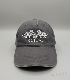 Cappello Grigio Vintage con Ricamo Due Leoni C.L.S