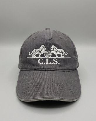 Cappello Grigio Vintage con Ricamo Due Leoni C.L.S