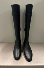 Stivali neri in pelle Giorgio Armani