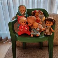 6 bambole + sedia bimbi