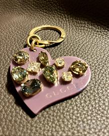 Portachiavi  Gucci  rosa con strass Swarovski