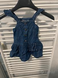 Scamiciatino bimba in gins scuro