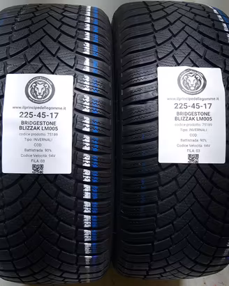 2 GOMME 225 45 17 BRIDGESTONE A75189