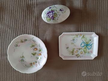 Tre stupende porcellane dipinte a mano Limoges