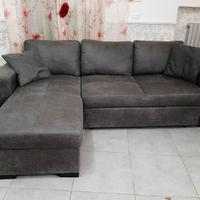 divano letto angolare con penisola colore milk fum