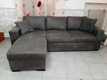 divano letto angolare con penisola colore milk fum