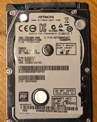 Hard disk Hitachi SATA3 da 500GB