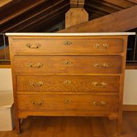 Comó cassettiera in legno e marmo