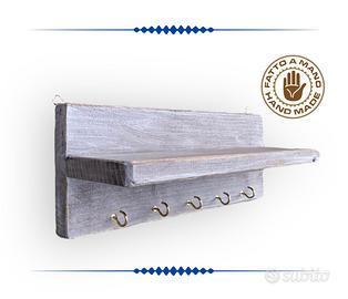 APPENDICHIAVI IN LEGNO CON MENSOLA FATTO A MANO