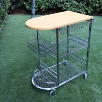 Carrello portavivande in metallo con ripiano in le